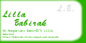 lilla babirak business card
